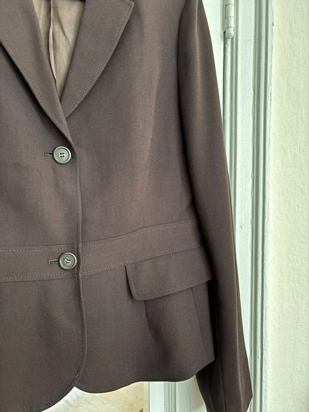 J.Crew 100% Wool Tailored Blazer Jacket Brown Single-Breasted Size 12 Tall